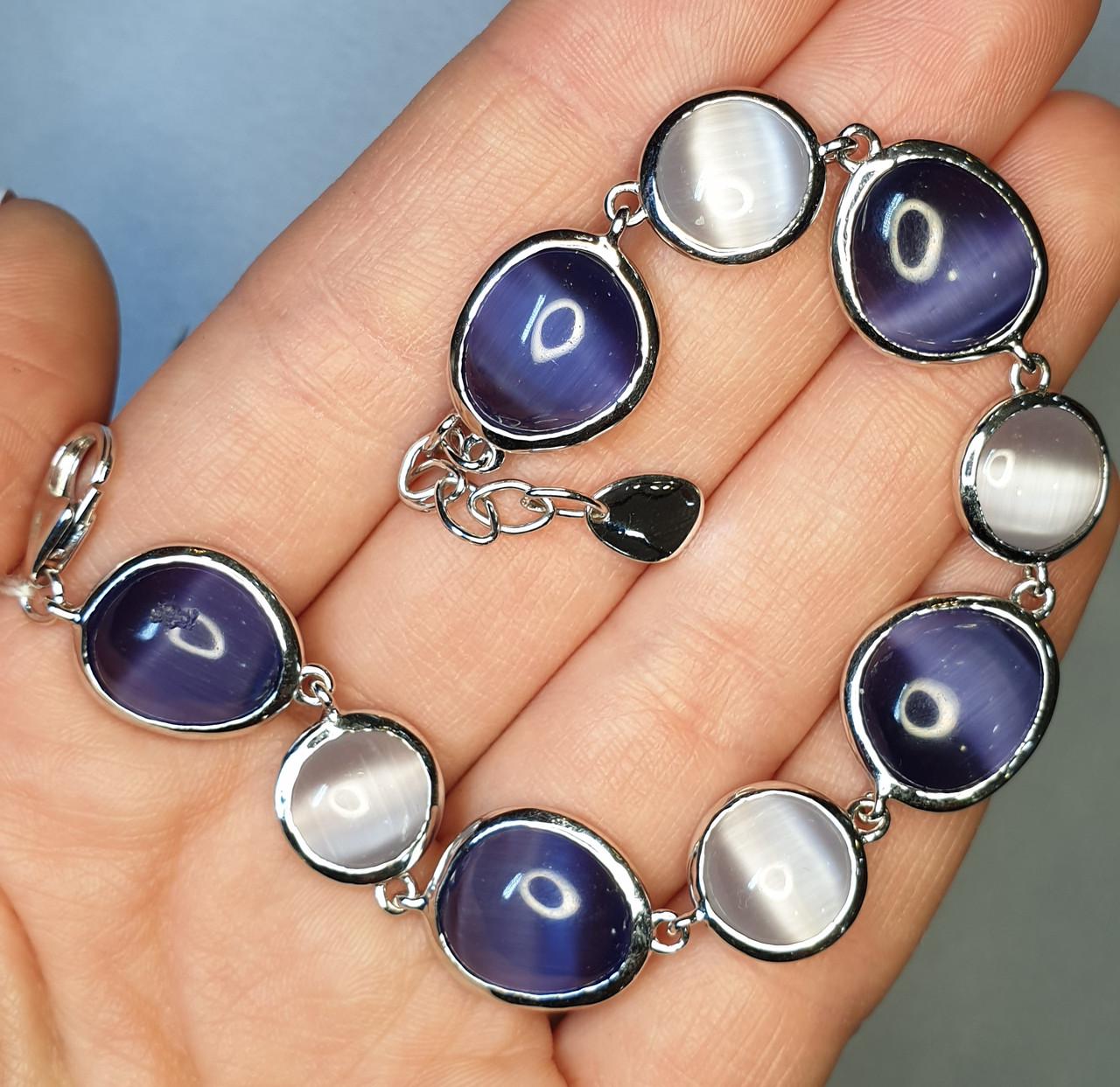 Браслет серебряный с улекситом р. 20,5 р. 20,84 г