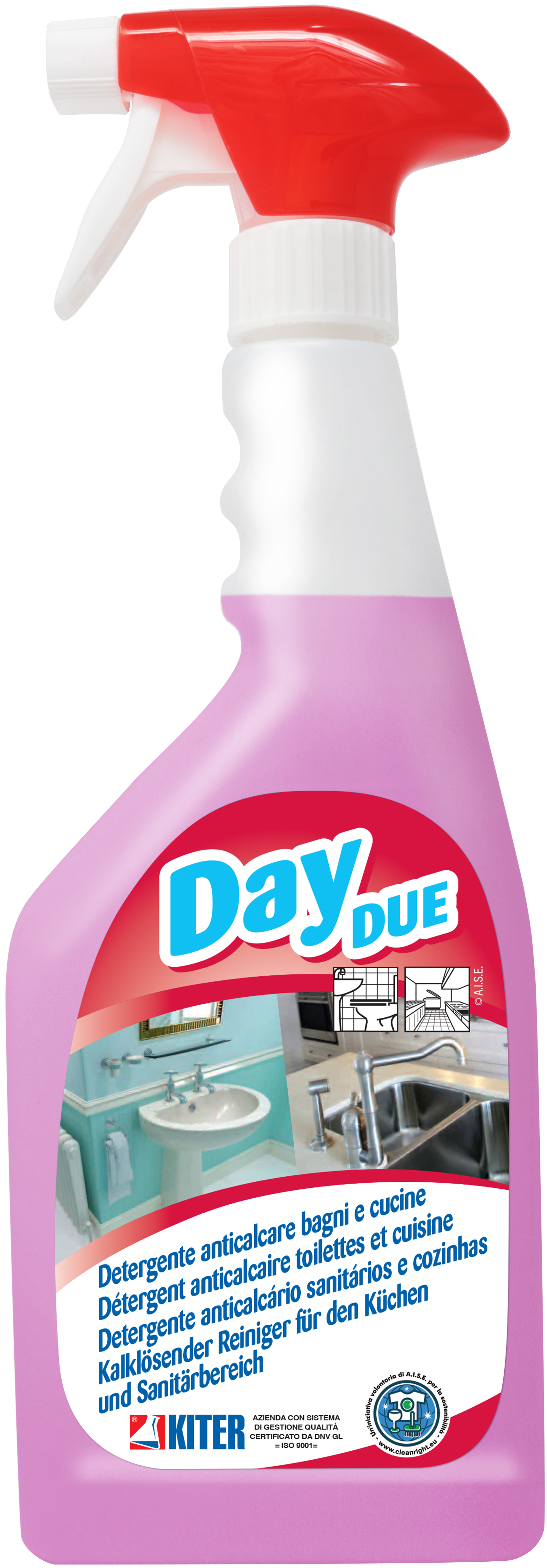 Готовий дезінфікуючий засіб Kiter Day Due для керамічної плитки та нержавіючої сталі 750 мл (13009.750M)