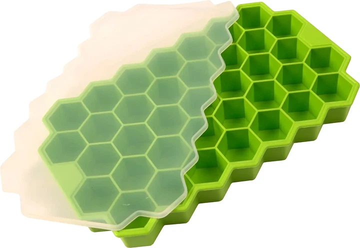 Форма для льоду силіконова Сотb ICof з кришкою 37 комірок Зелений (Е051489)