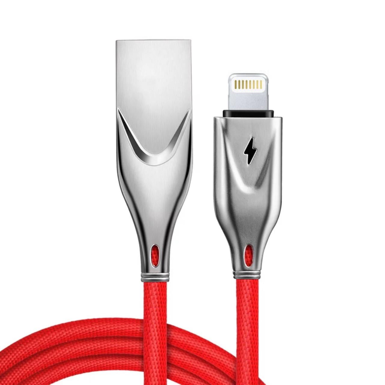 Кабель USB быстрой зарядки с разъемом Lightening 2.4 A 1 м Красный (1059945094)
