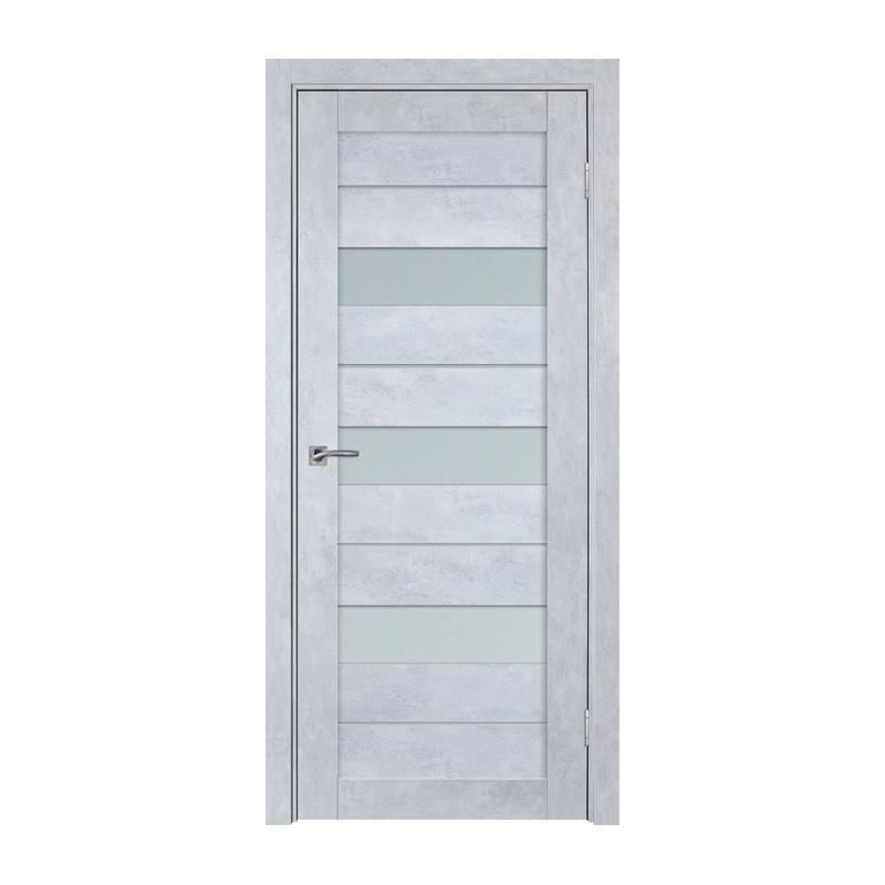Дверное полотно TD ТД-18 МДФ 2000х700 мм Серый/Белое стекло (5359943)