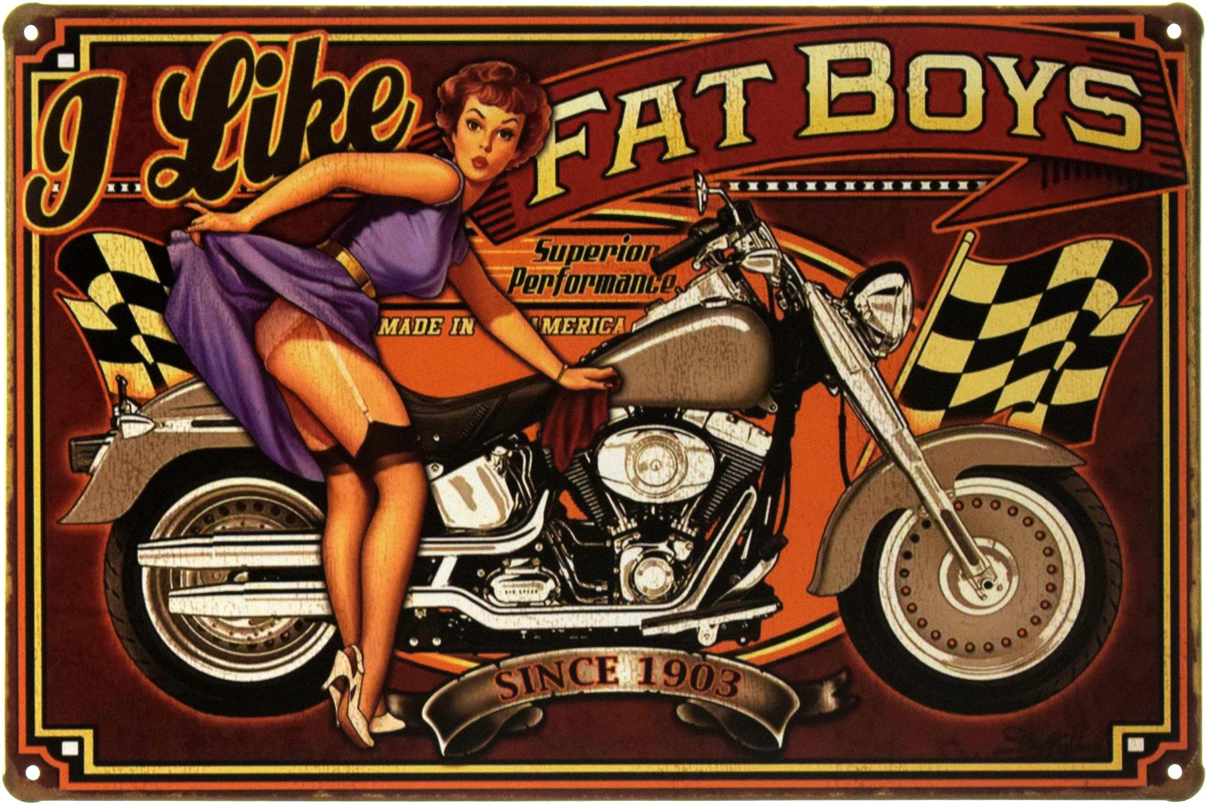 Табличка металлическая Мне Нравятся Толстяки/I Like Fat Boys Pin Up 20x30 см
