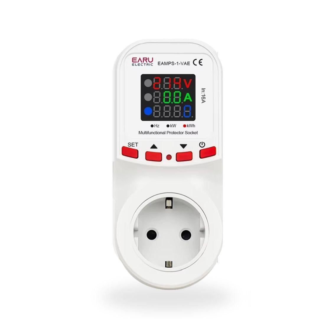 Реле защитное в розетку EARU EAMPS-1-VAE 16A 140-300В регулируемое (33359495)