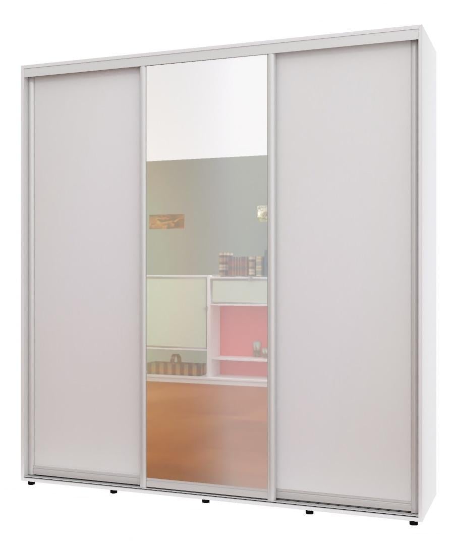 Шкаф-купе трехдверный Алекса ШК-04 ДСП/зеркало/ДСП 230x70x240 см Белый