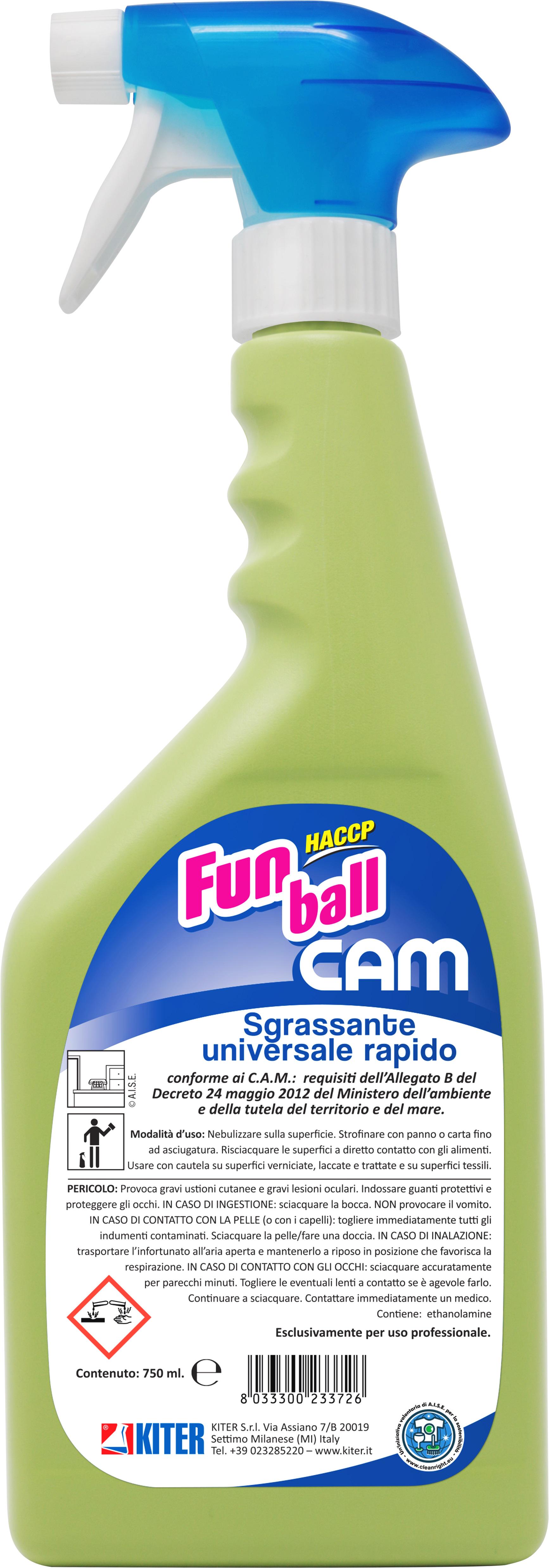Екологічно безпечний знежирювач Kiter Fun Ball Cam ХАССП для чищення поверхонь та підлог 750 мл (20100.750M)