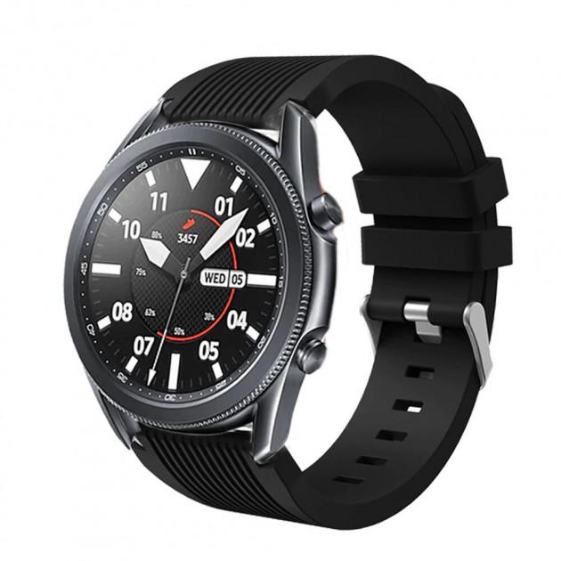 Силіконовий ремінець Watchbands Galaxy до Samsung Galaxy Watch 3 45 мм Чорний (WB001GALAXYBLACK3-45) - фото 2