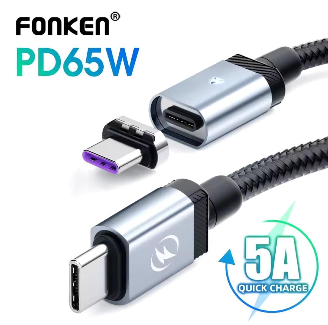 Кабель магнитный FONKEN Type-C PD 65w Fast Charge 2 м Black (25397295) - фото 9 Кабель магнитный FONKEN Type-C PD 65w Fast Charge 2 м Black (25397295) - фото 9