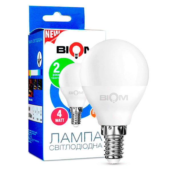 Светодиодная лампа Biom BT-545 G45 4W E14 3000К