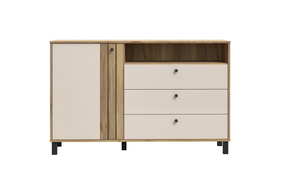 Комод левый 1д3ш Келлис KQLK222L Дуб маувела/Молочный (2147484330)