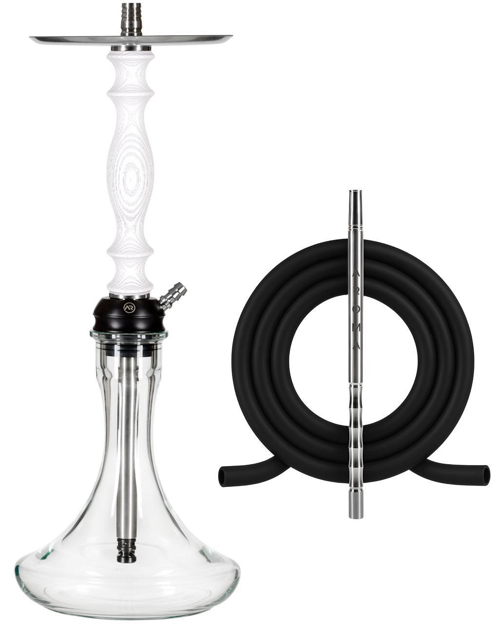 Кальян AROMA Hookah Tango с деревянной накладкой 55 см White (22710)