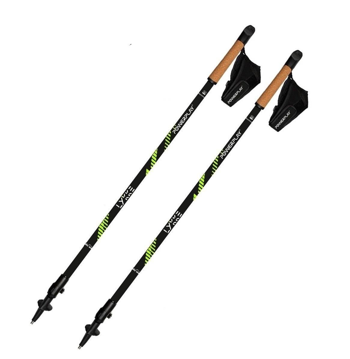 Палки для скандинавской ходьбы PowerPlay Lykke 9111 пара 80-135 см AL ST 2 пары сапожки чехол Черный/Зеленый (50001058)
