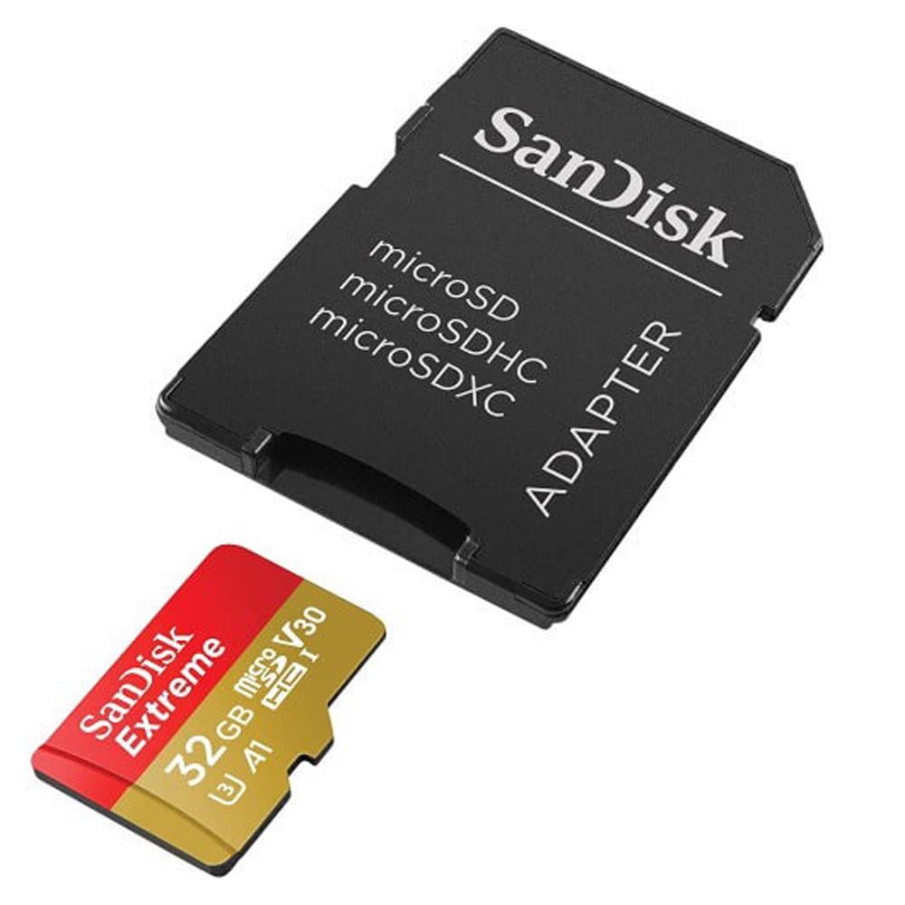 Карта памяти microSDHC UHS-1 U3 SanDisk Extreme Action A1 32 Гб class 10 V30 R100MB/s 667x Adapter SD (35226860)