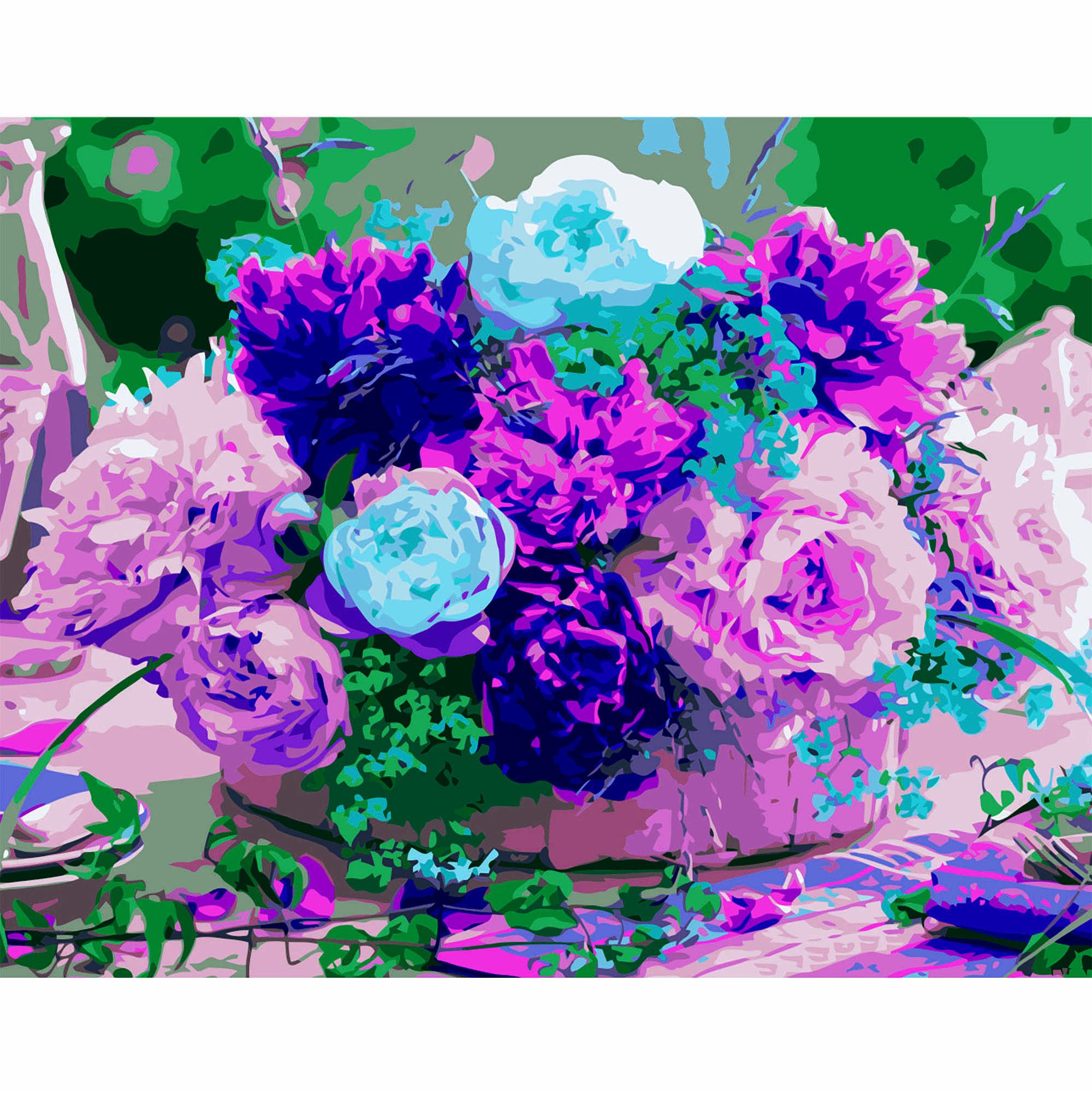 Картина по номерам Strateg Разноцветный букет 2 40x50 см (VA-2642)