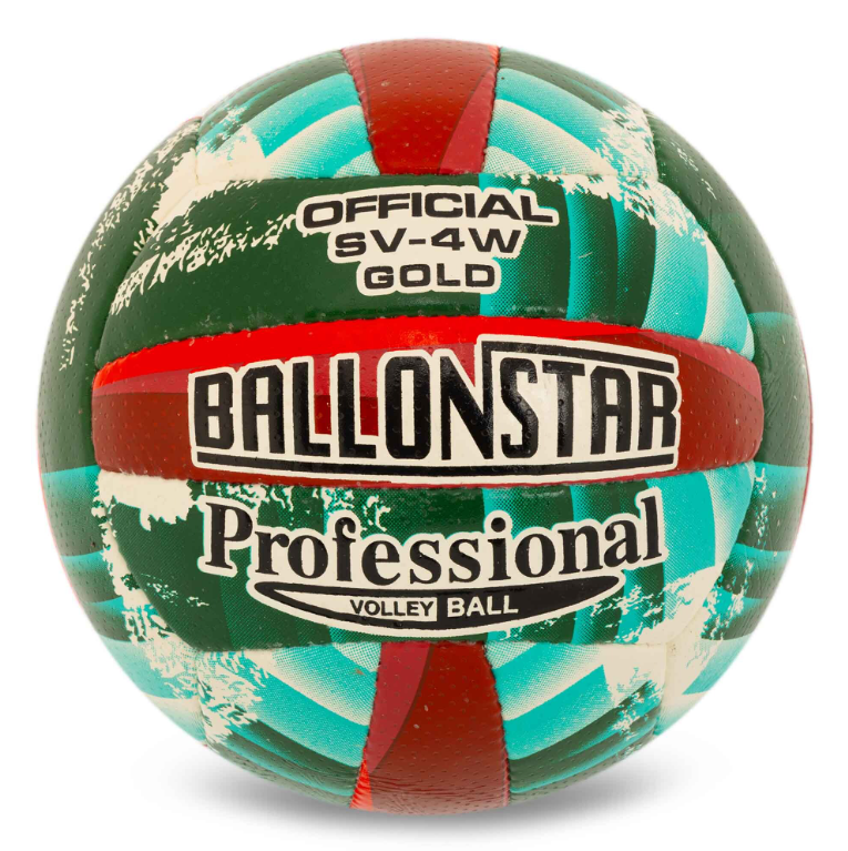 М'яч волейбольний Ballonstar VB-5214 PU Зелено-червоний (29655038)