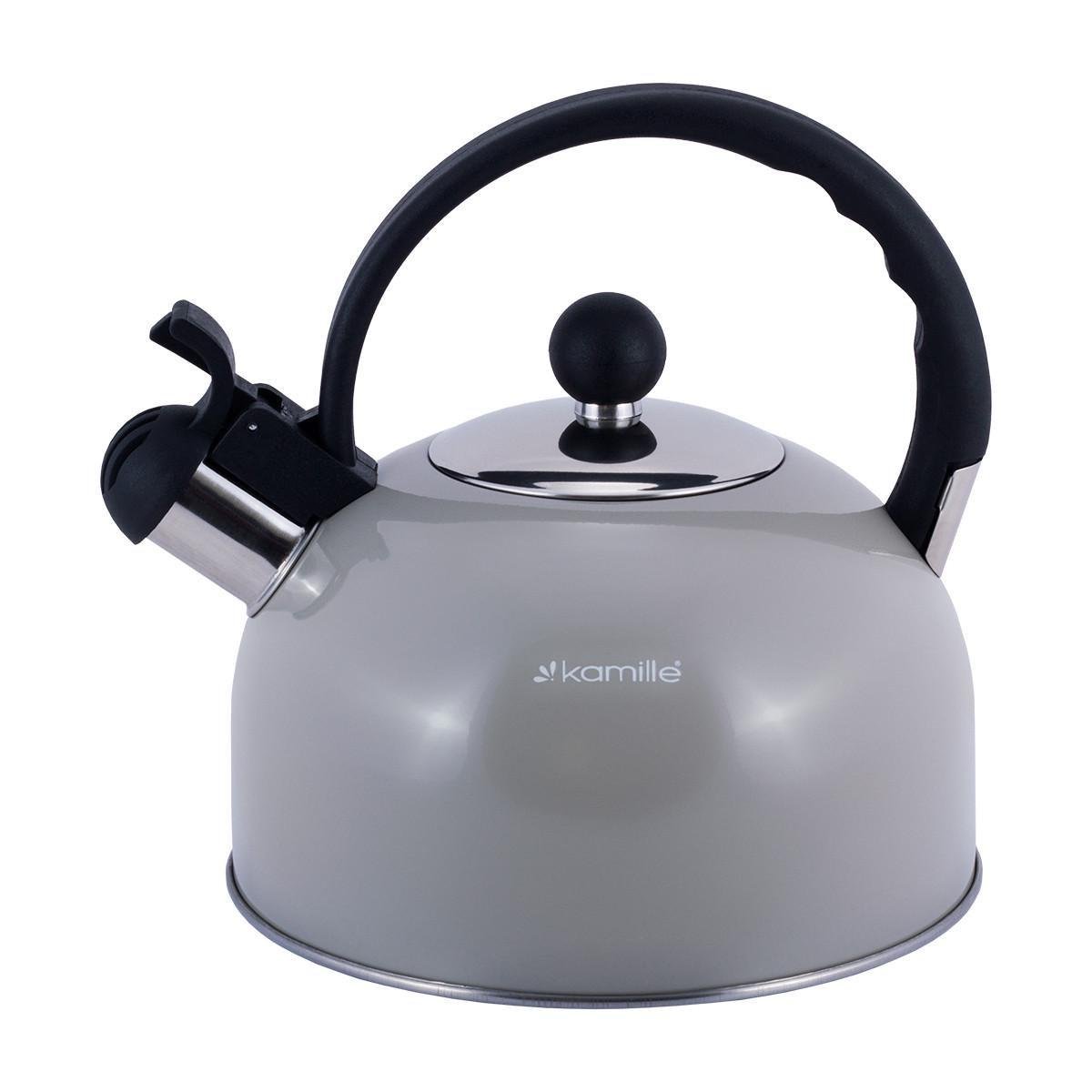 Чайник со свистком Kamille KM-0679А из нержавеющей стали 2,5л Серый (150-84-0679А.2) - фото 1 Чайник со свистком Kamille KM-0679А из нержавеющей стали 2,5л Серый (150-84-0679А.2) - фото 1