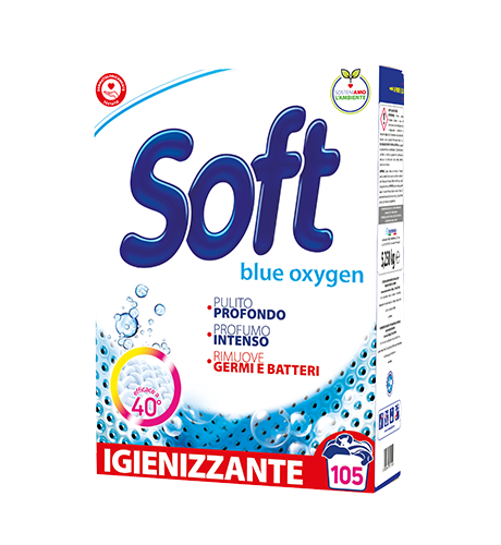 Стиральный порошок Biochimica Soft Blue Oxygen универсальный с активным кислородом 5,25 кг 105 стирок (8003640011506)