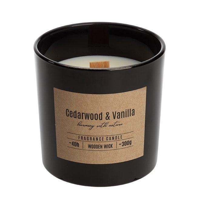 Свічка ароматична Bispol Cedarwood&Vanilla з дерев'яним гнотом (27409)