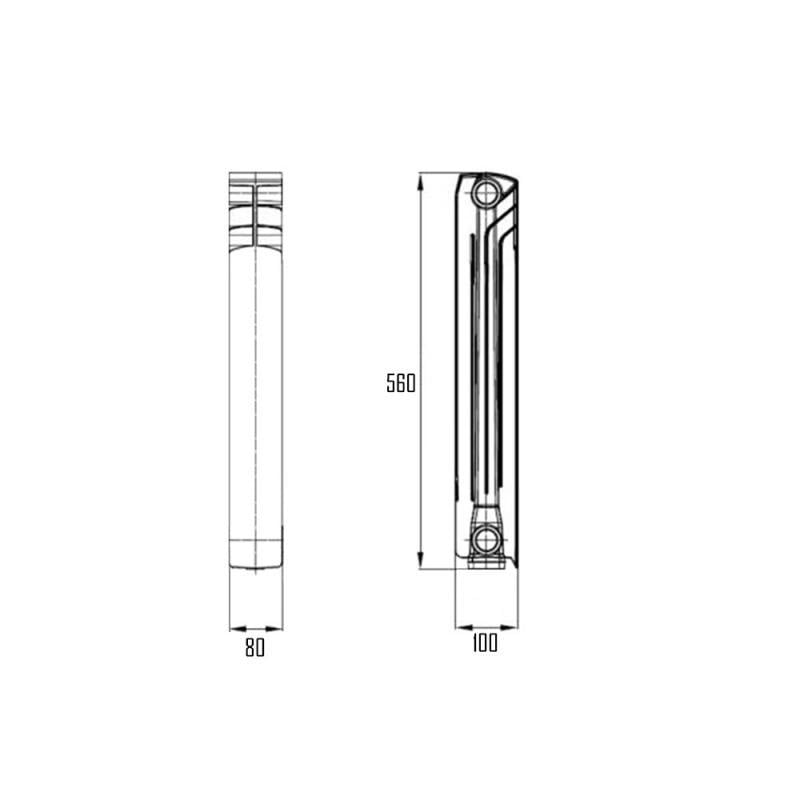 Радиатор биметаллический Thermo Alliance Bi-Vulcan 500/100 1,76 кг (VRM00045468) - фото 2