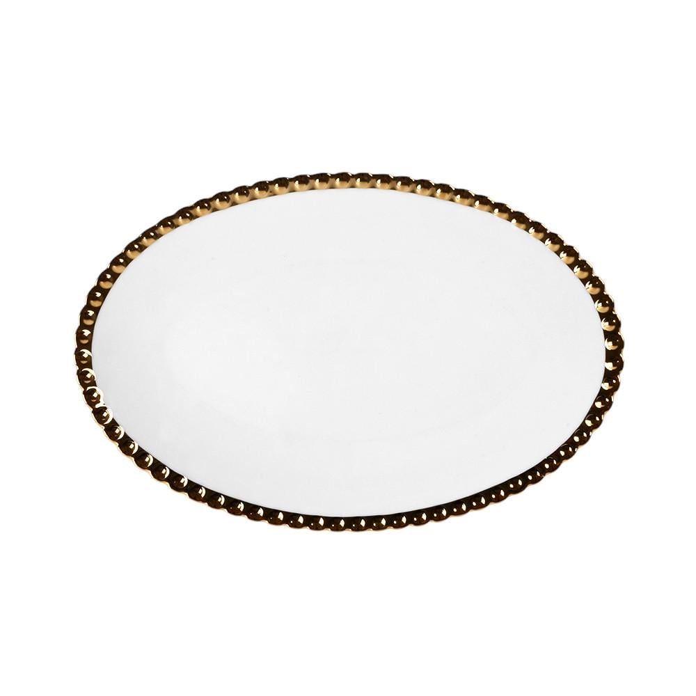 Блюдо Pearl of the Ocean R35376-8 d 8" 20 см Белый с золотым (31559751)