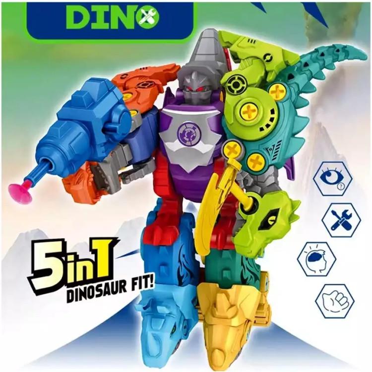 Конструктор Робот-динозавр з пістолетом на шурупах (29599828) - фото 4