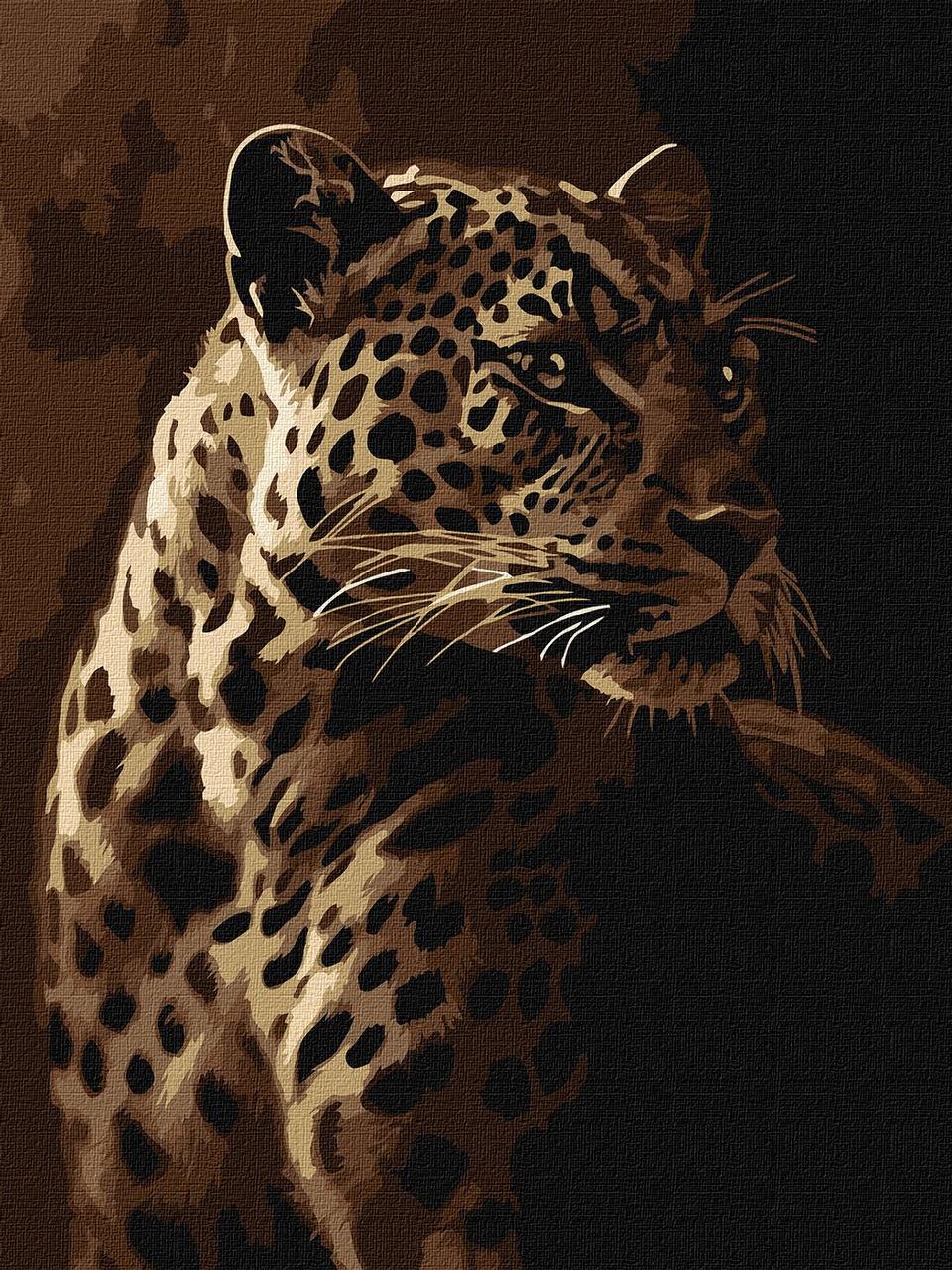 Картина за номерами Ideyka Погляд леопарда тварини 30х40 см