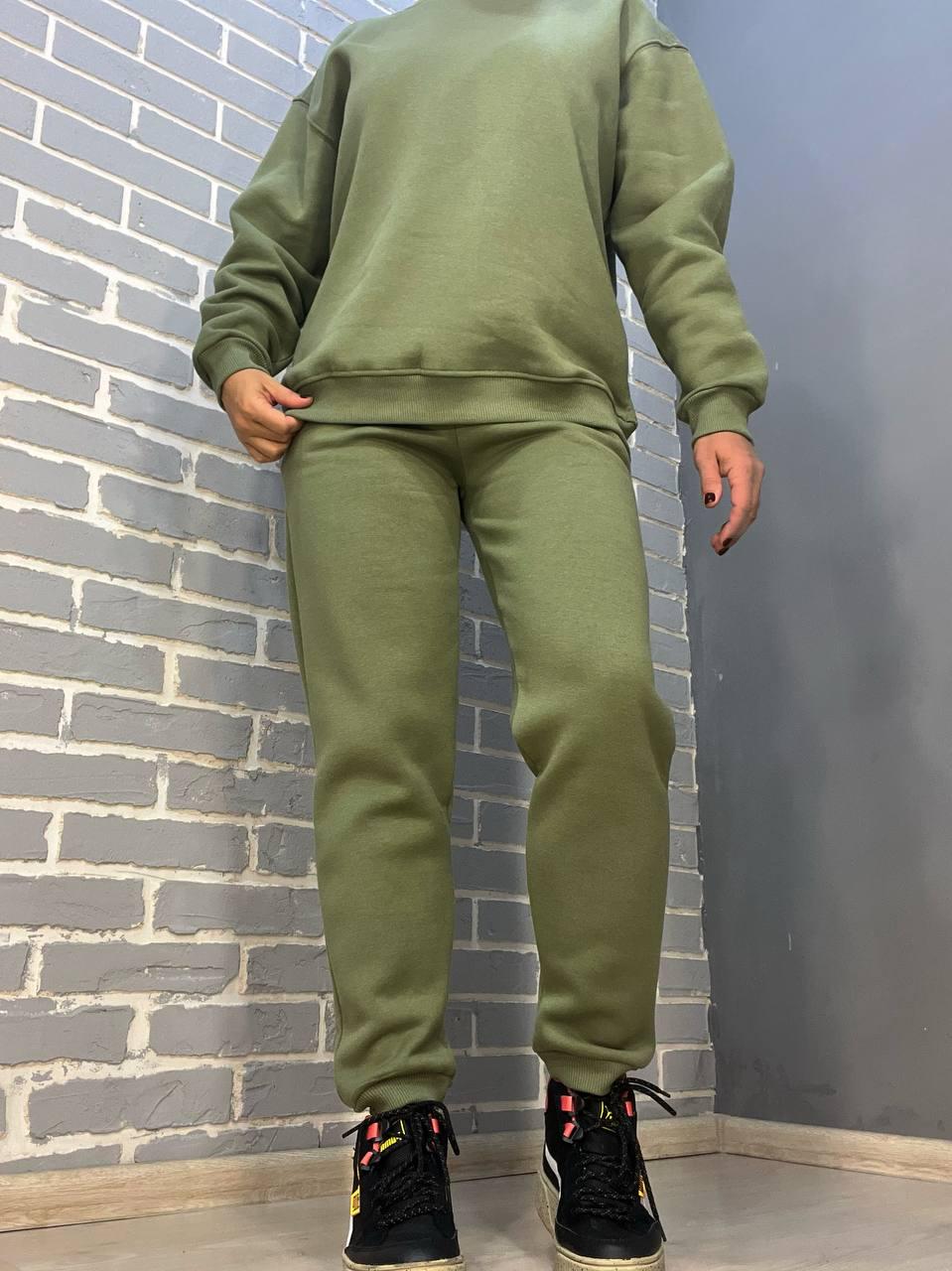 Брюки женские PEPPER MINT 24-13 спортивные джоггеры резинка на талии утепленные S Хаки (928) - фото 2 Брюки женские PEPPER MINT 24-13 спортивные джоггеры резинка на талии утепленные S Хаки (928) - фото 2