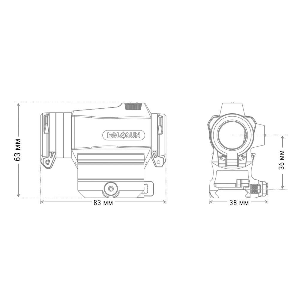 Коллиматорный прицел HOLOSUN HE515CT-GR (db747015) - фото 6