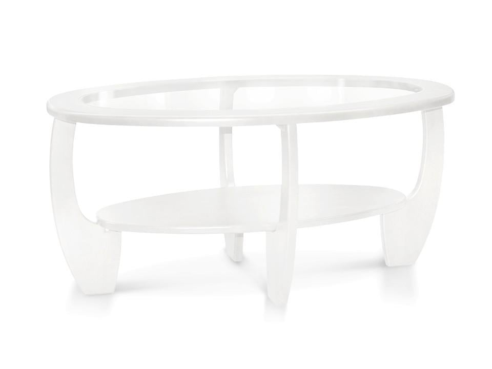 Белый деревянный стол со стеклом