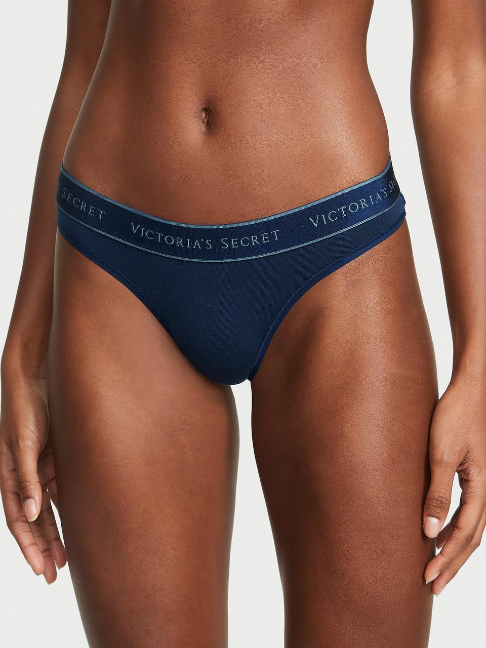 Трусики женские Victoria's Secret Logo Cotton Thong XL Синий (2425816969) Трусики женские Victoria's Secret Logo Cotton Thong XL Синий (2425816969)