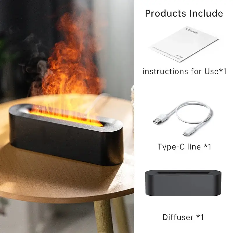 Зволожувач повітря Flame Diffuser Humidifier RGB з ефектом полум'я (21873574) - фото 4