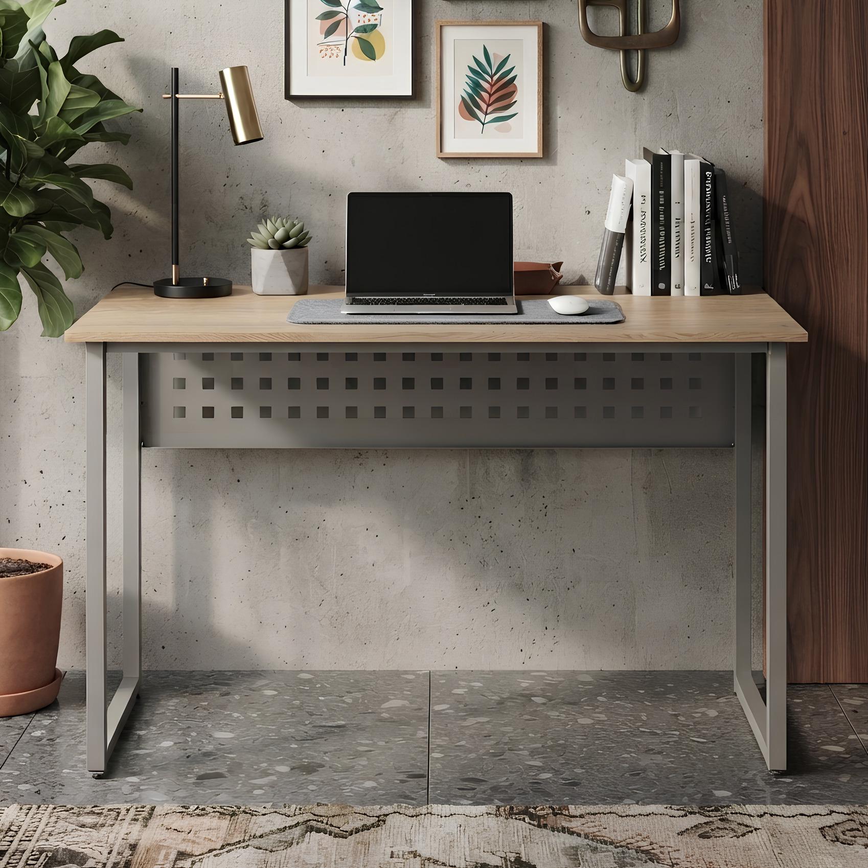 Стол письменный Ferrum-decor Майк металл/ДСП 32 мм 75x140x70 см Серый/Дуб Кремона Торро (FRD-108368)