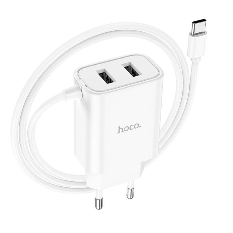 Зарядное устройство Hoco Type-C Cable Courser Dual-Port Charger C103 А 2USB 2,1 А White (562204) Зарядное устройство Hoco Type-C Cable Courser Dual-Port Charger C103 А 2USB 2,1 А White (562204)