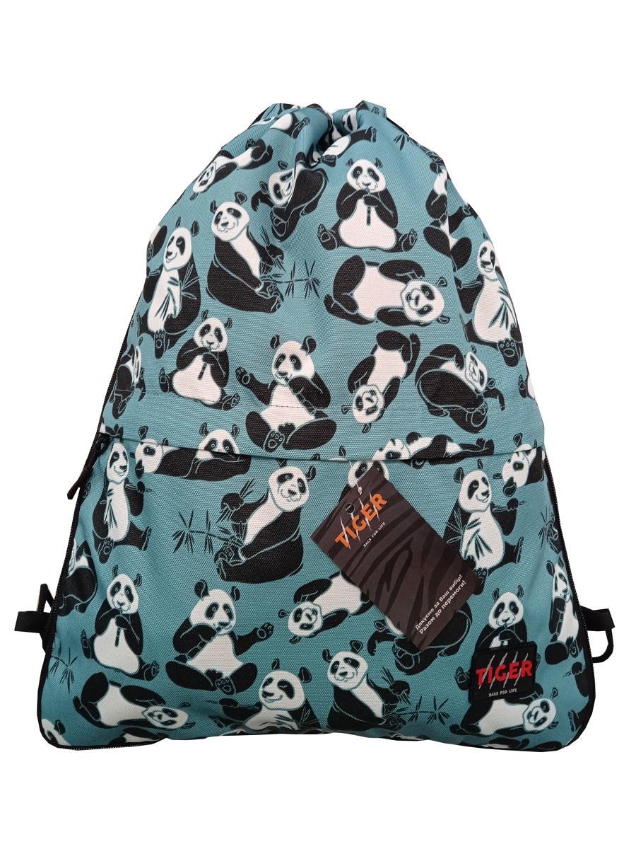 Рюкзак-мешок для обуви Tiger Print Панды с расширителем и карманом (R651203)