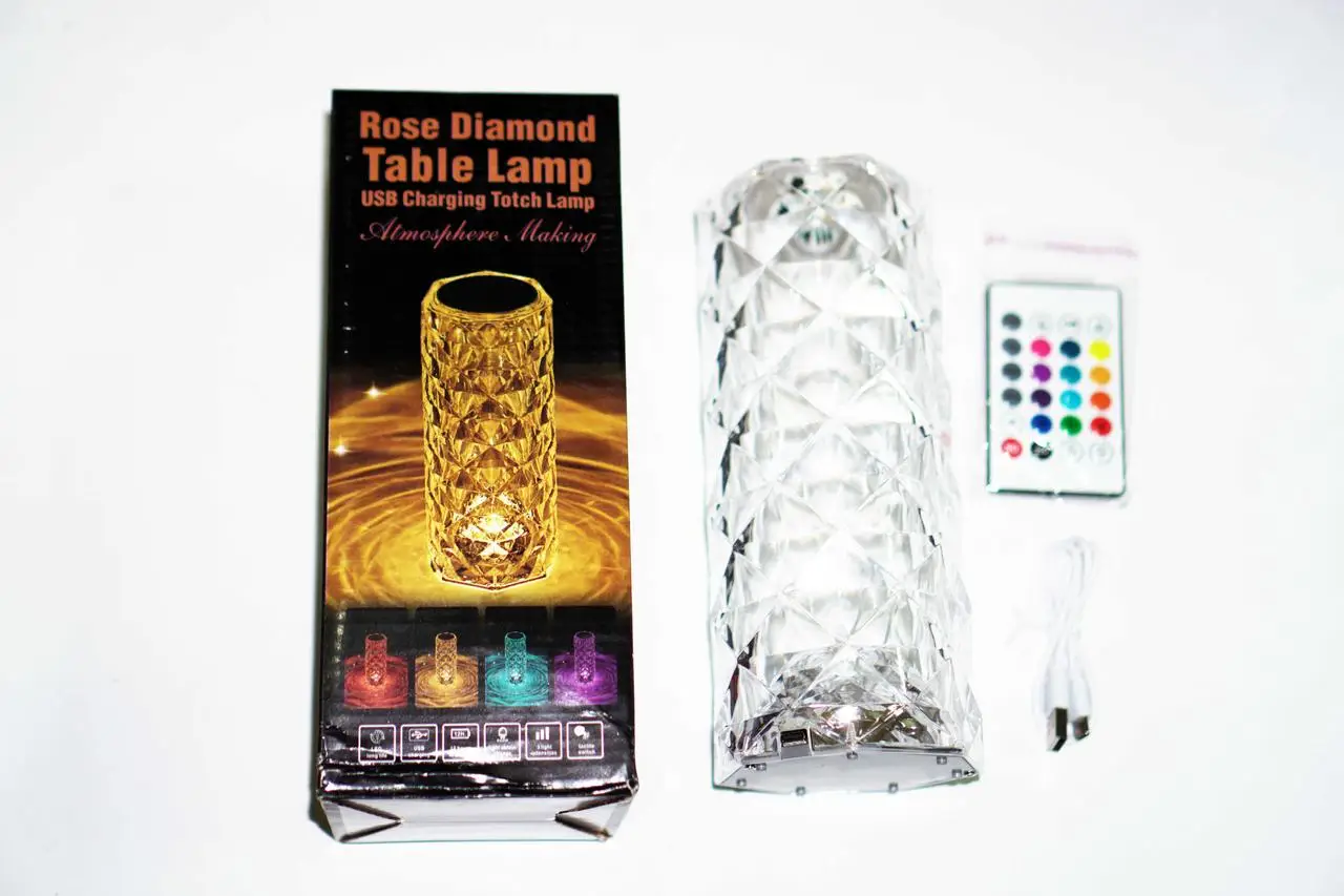 Настольный светильник Luminaria Crystal RGB 1 WR RC 90x215 IP20 Clear/Chrome - фото 9