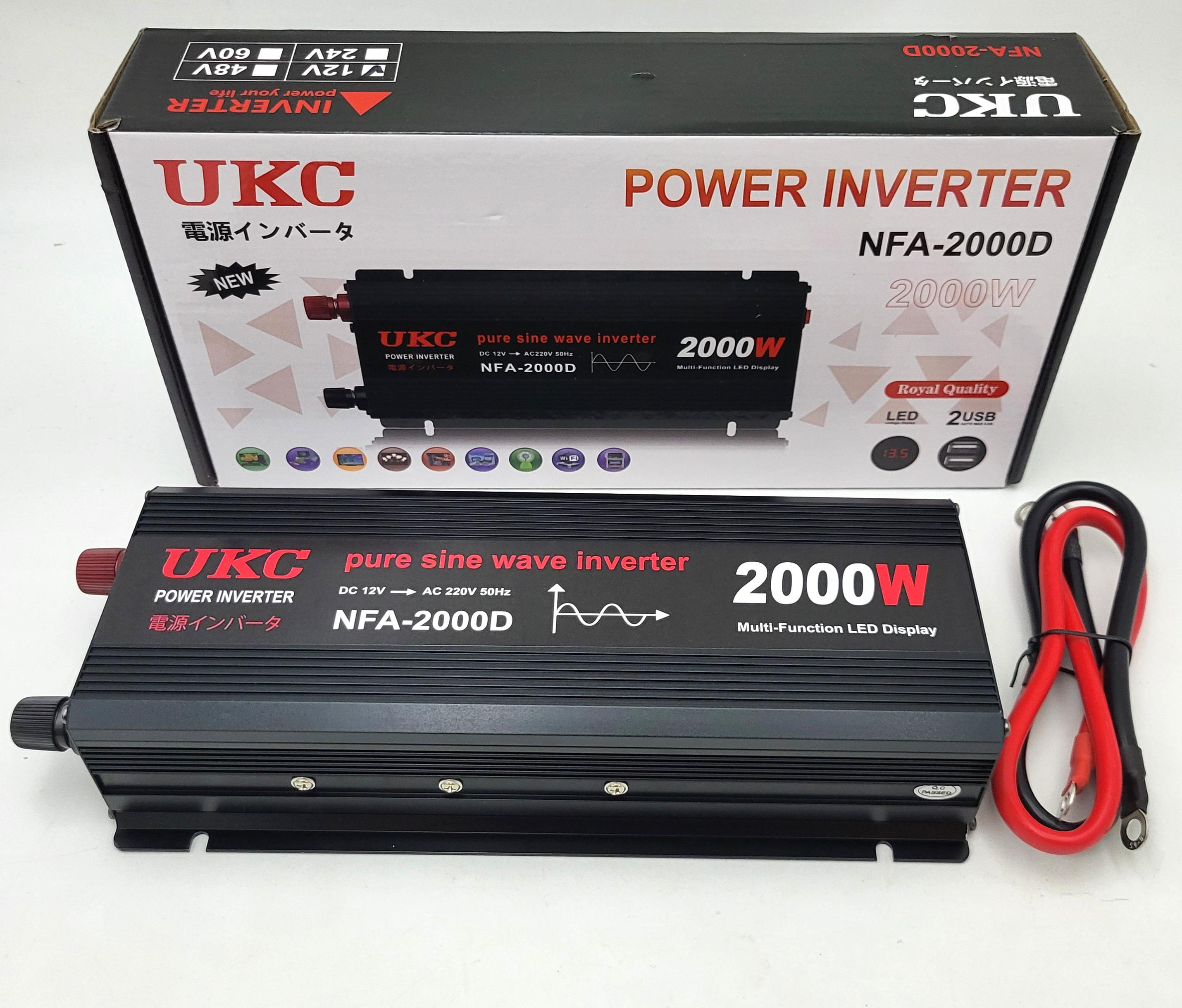 Автоінвертор чистий синус правильна синусоїда Eryuan 12V-220V 2000 Вт