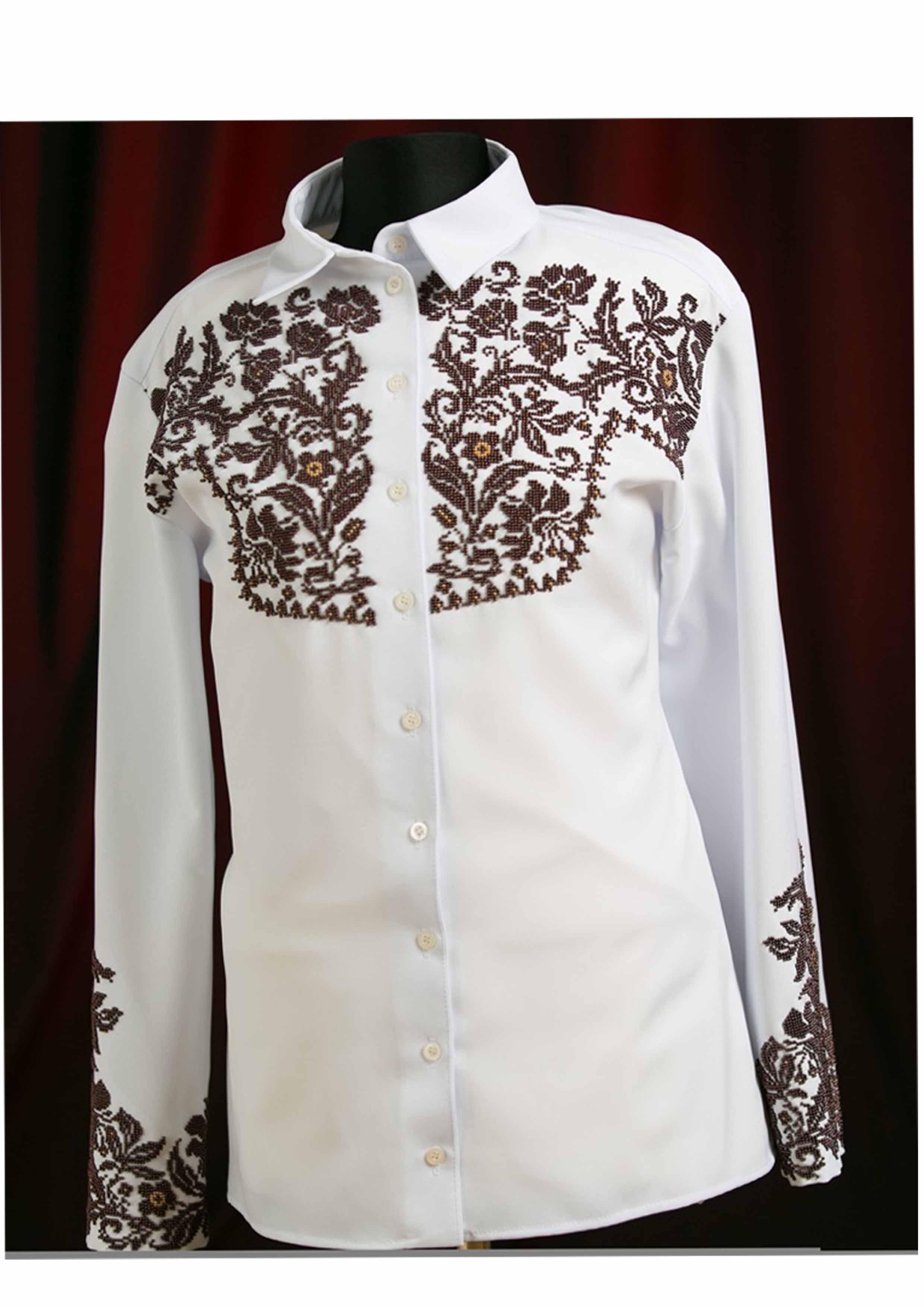 Заготовка для вышивки нитями или бисером рубашка габардин (СЧГ-262)