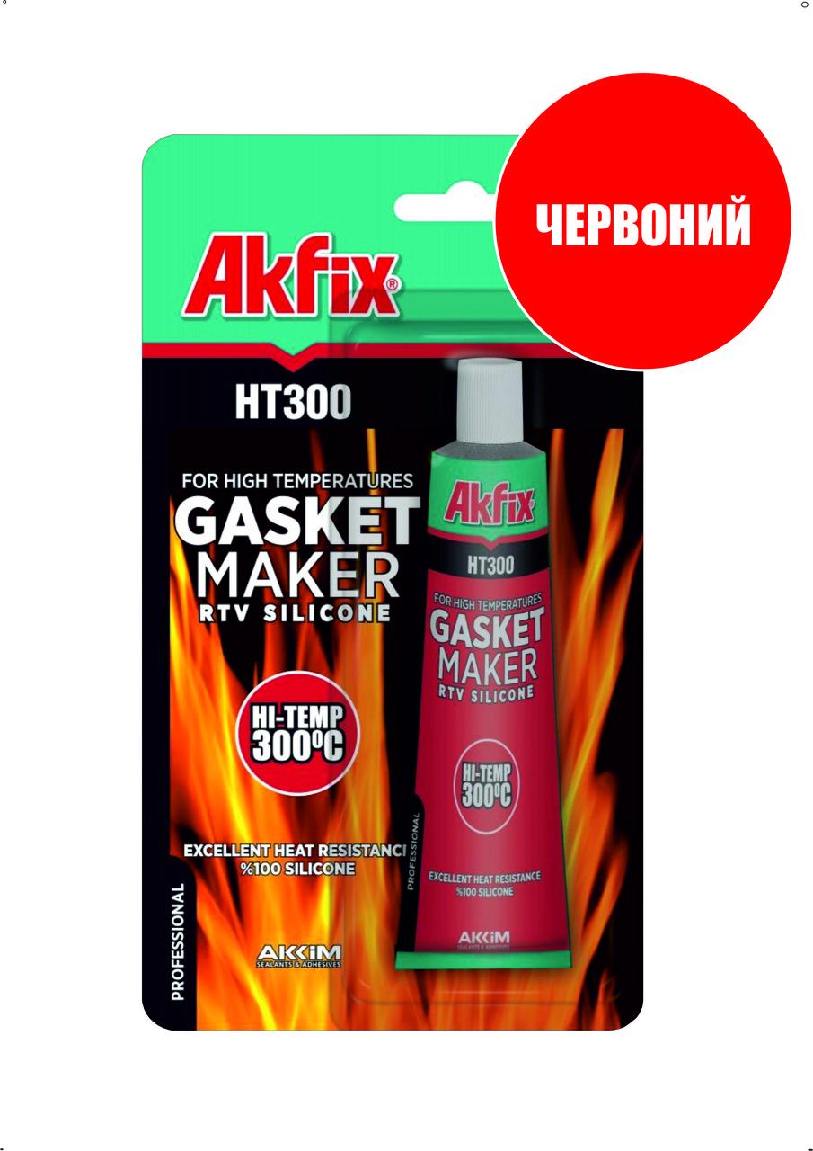 Герметик силіконовий Akfix HT термостійкий 300°С 50 г Червоний (28716229) Герметик силіконовий Akfix HT термостійкий 300°С 50 г Червоний (28716229)