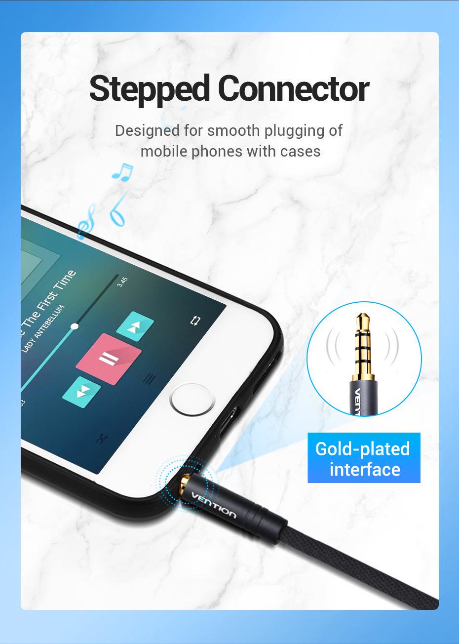 Перехідник Vention 3.5 мм minijack-2х3.5 мм/minijack AUX 4-піновий нейлонове обплетення TRRS 0,3 м Чорний (BBMBY) - фото 7 Перехідник Vention 3.5 мм minijack-2х3.5 мм/minijack AUX 4-піновий нейлонове обплетення TRRS 0,3 м Чорний (BBMBY) - фото 7