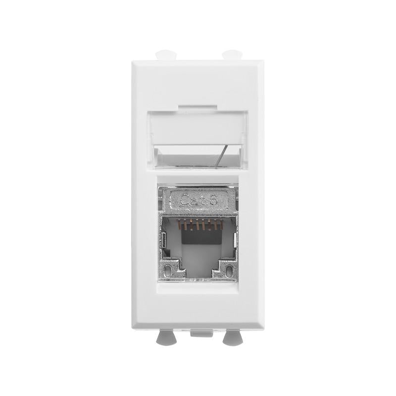 Розетка компьютерная ДКС Avanti RJ45 категория 6 экранированная 1 модуль Белый (4400391)