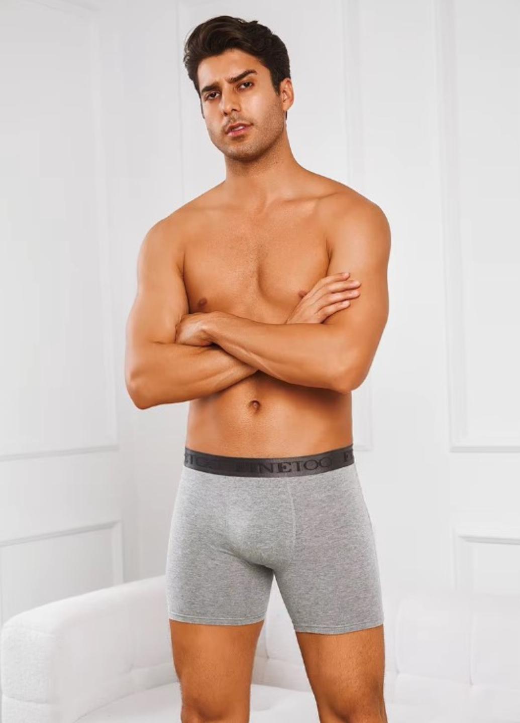 Трусы мужские хлопковые удлиненные Extra Comfort Plus Серый (1671-48-04) - фото 2