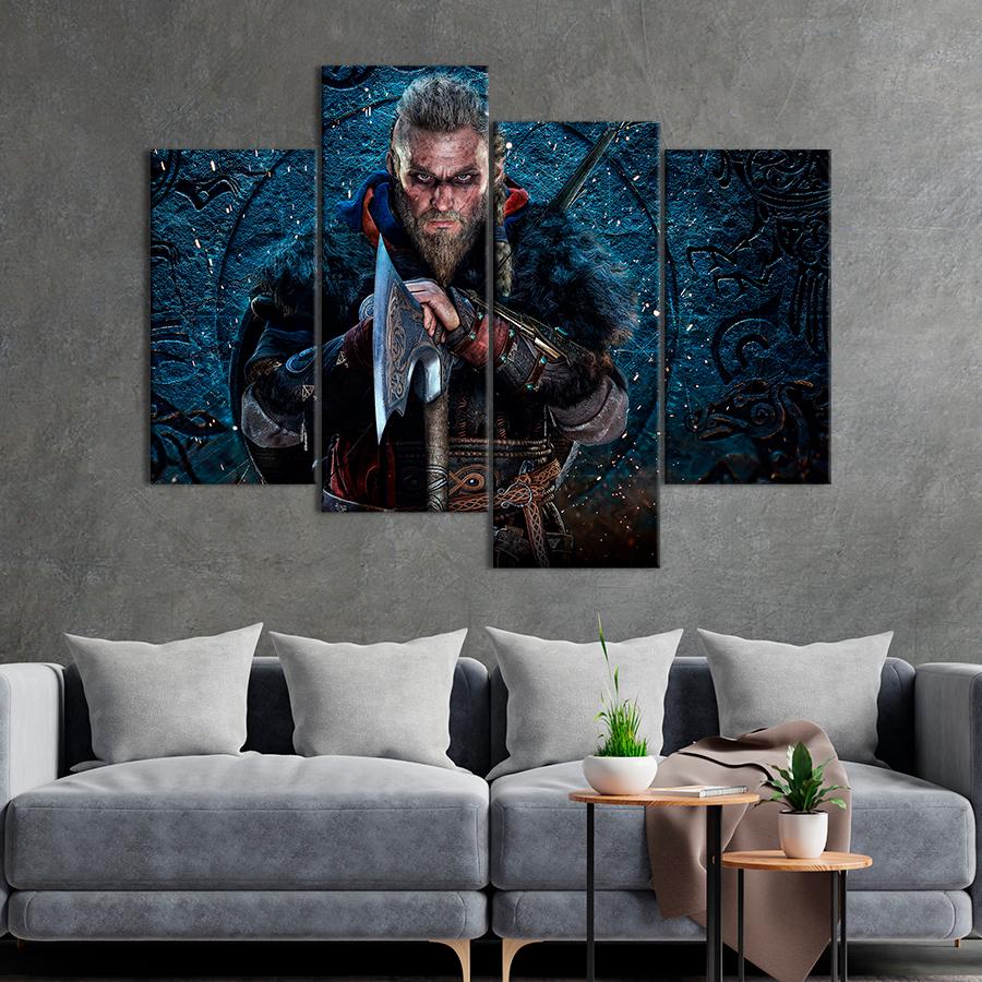Настенний декор Герой Assassin’s Creed Valhalla Один 149x106 см (A208-4)