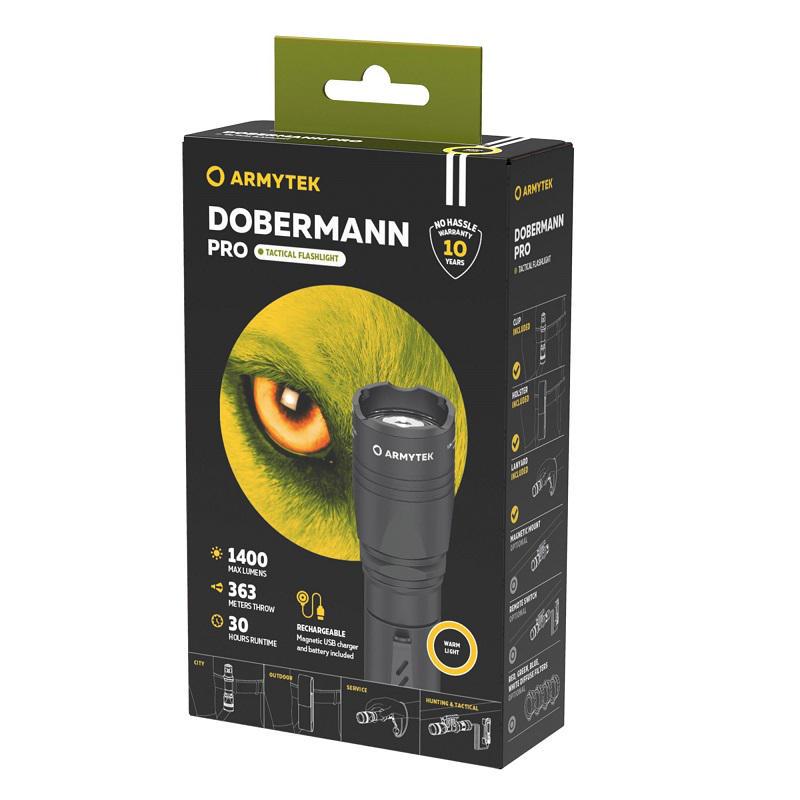 Фонарь Armytek Dobermann Pro v3.5 Magnet USB теплый - фото 24