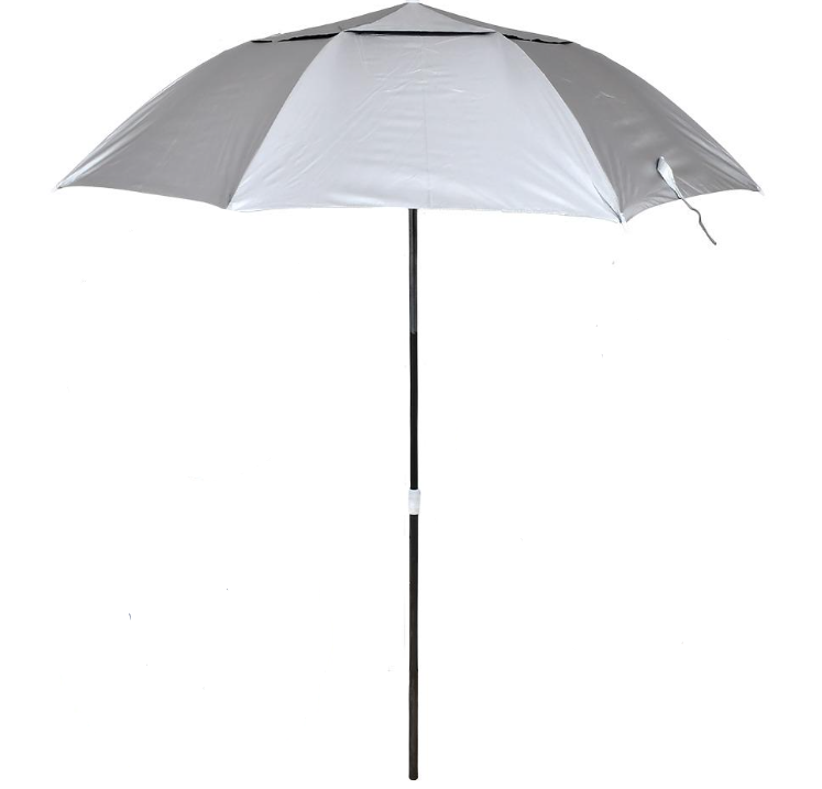 Зонтик пляжный антиветер с треножником/колочками и веревкой d2 м Серебристый (MH-2712) Зонтик пляжный антиветер с треножником/колочками и веревкой d2 м Серебристый (MH-2712)