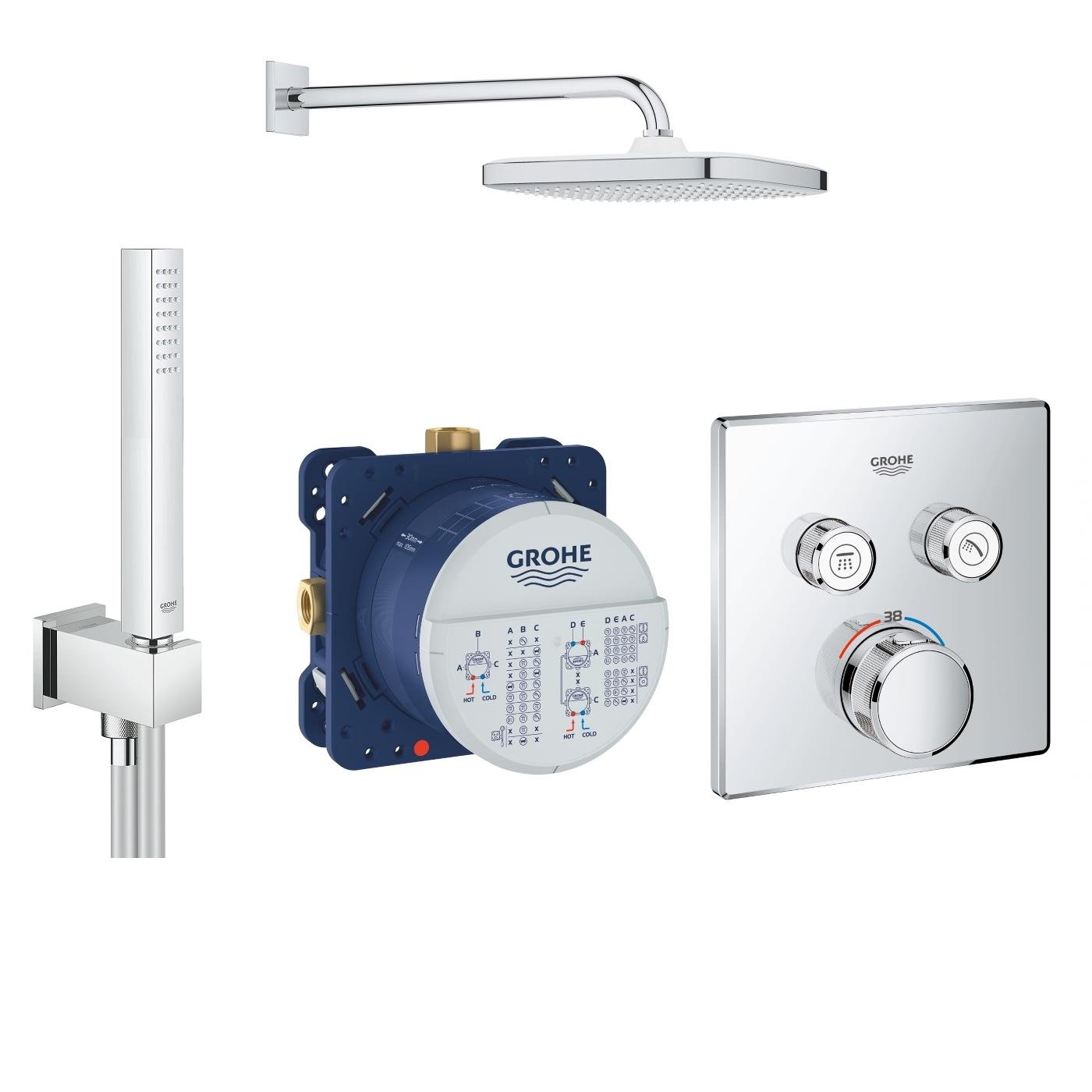 Душевая система скрытого типа Grohe TEMPESTA 250 26415SC1 с верхним душем Хром (97085)