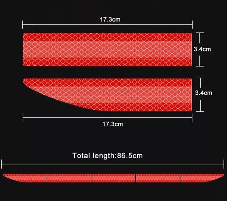 Полоски светоотражающие на бампер авто 5 отрезков Белый (1792110000) - фото 5