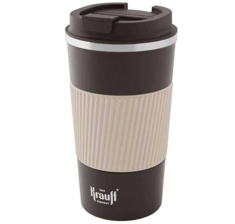 Термокружка Krauff Komfort из нержавеющей стали 510 мл Коричневый - фото 1 Термокружка Krauff Komfort из нержавеющей стали 510 мл Коричневый - фото 1