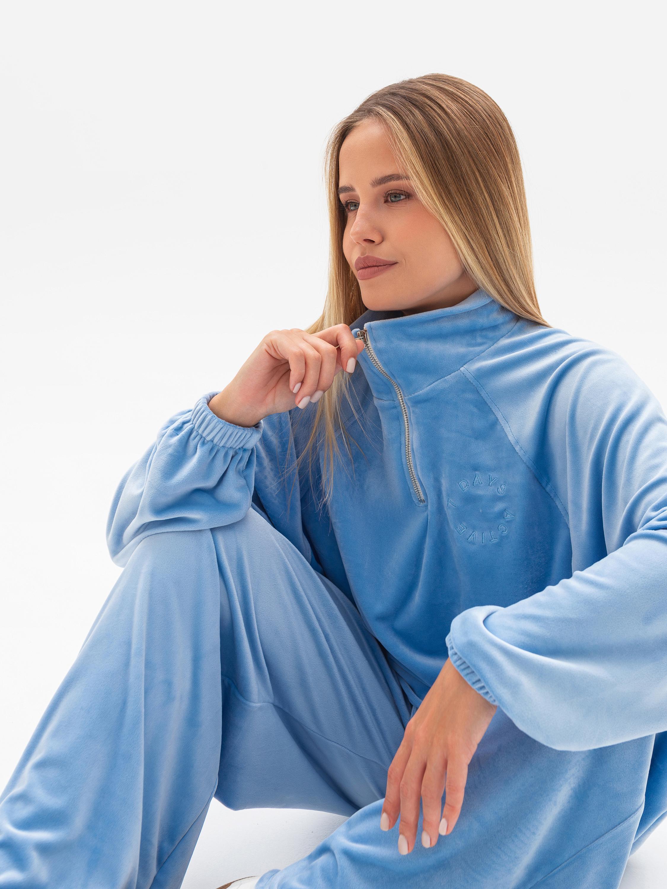 Женский велюровый костюм L/XL Синий (1017) - фото 6 Женский велюровый костюм L/XL Синий (1017) - фото 6