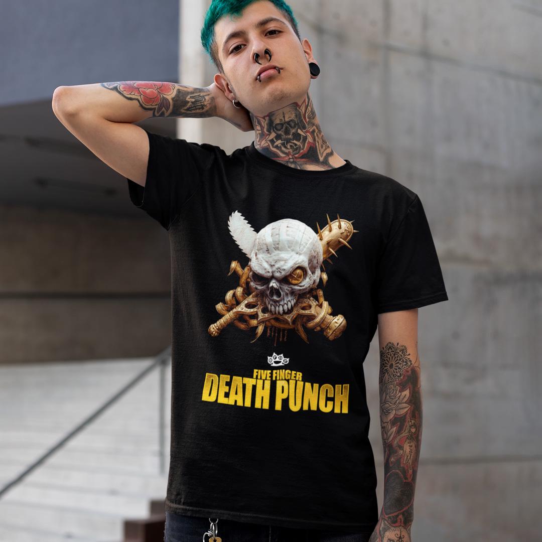 Футболка унисекс Five Finger Death Punch 5FDP Gold And Bone XS Черный (32699929)