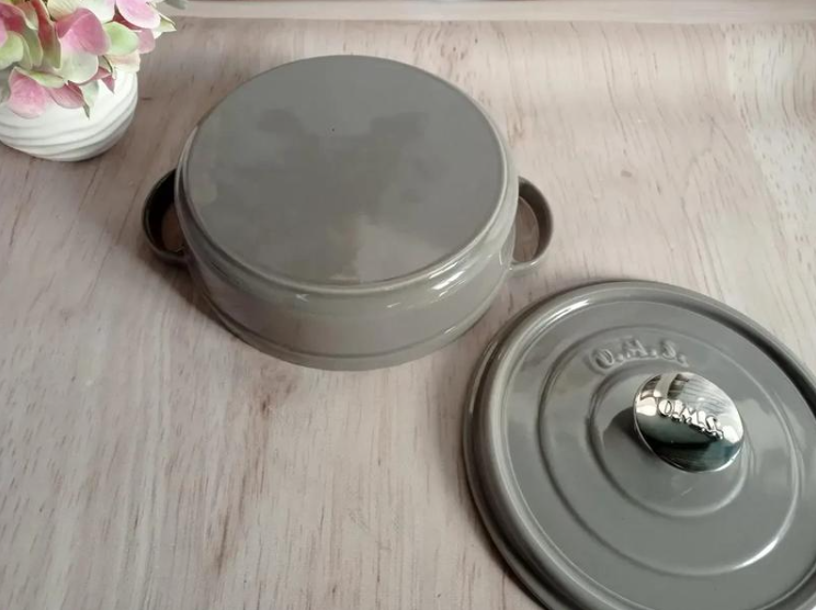 Каструля-сотейник OMS чавунна з кришкою для газу і індукцїі 4 л Сірий (3365-4-gray) - фото 4