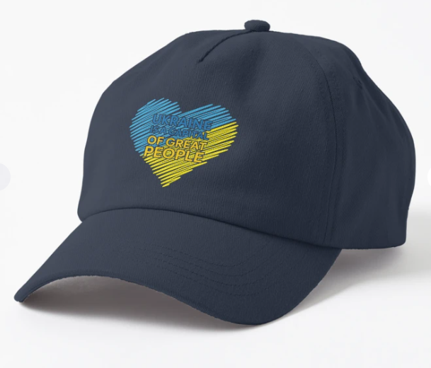 Кепка унисекс Malfini с патриотическим принтом и надписью "Ukraine is a capital of great people" Темно-синий (УКР401К-3)